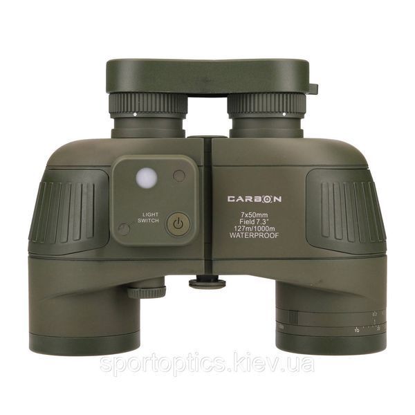 Бинокль Carbon 7x50 Green с дальномерной сеткой и компасом, Carbon, 88007 2616901674 фото