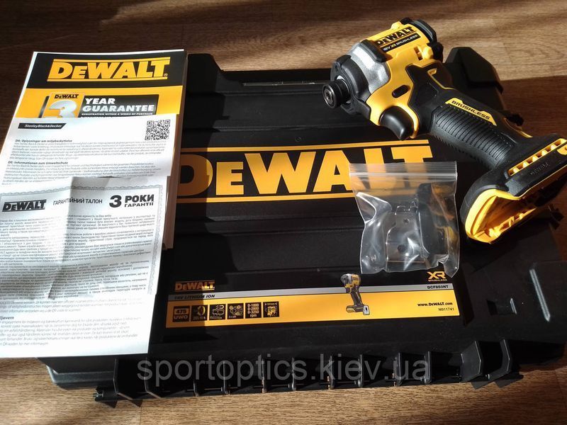 Шурупокрут ударний акумуляторний безщітковий DeWALT DCF850NT (206 Нм, 0.95кг) DCF850NT фото