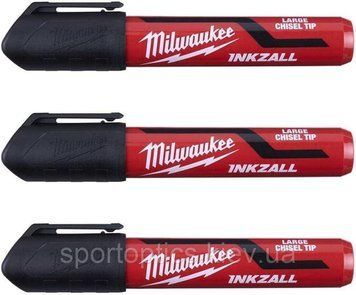 Маркер для будмайданчика InkZAll MILWAUKEE, великий (L), чорний (3шт) / 4932471554 4932471554 фото