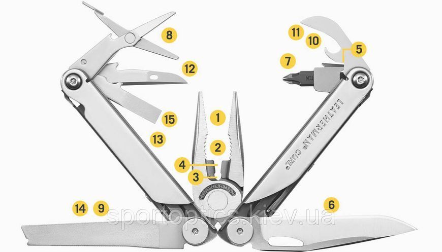 Мультитул Leatherman Curl (15 функцій, нейл.чохол, 100 мм) / 832932 4008432 фото